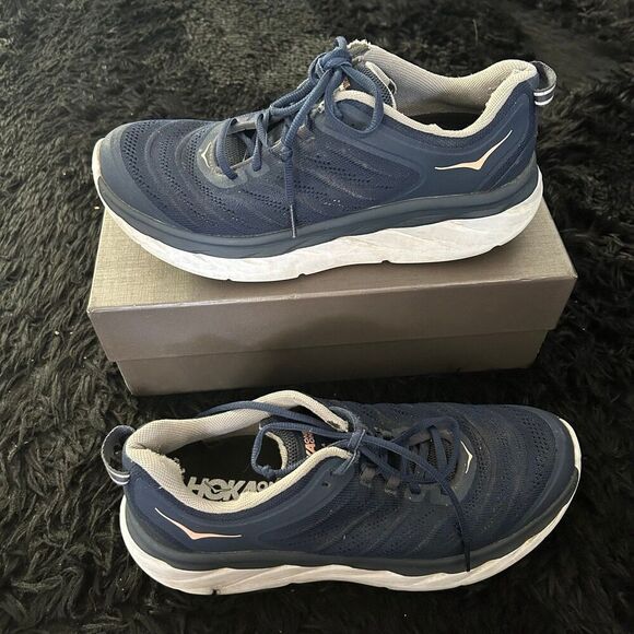 HOKA one one akasa blue lace up shoes sneakers women’s 9.5 - Picture 1 of 10